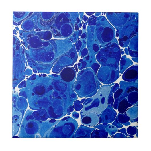 Carreau Le bleu ondule la tuile de mousse de mer (Devant)