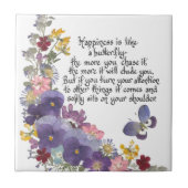 Carreau Le bonheur est comme un papillon (Devant)