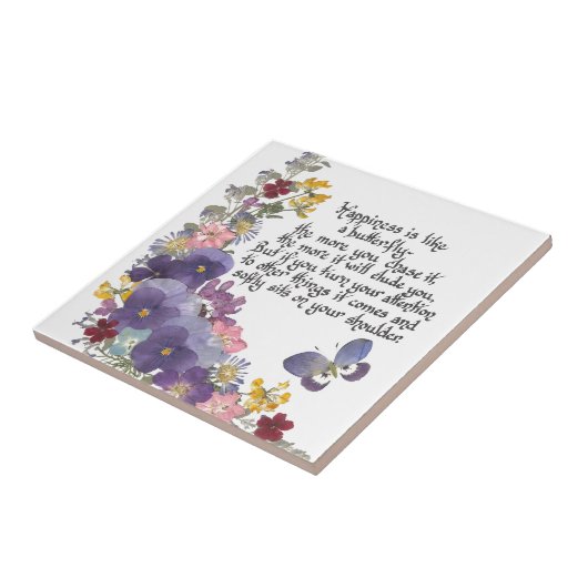 Carreau Le bonheur est comme un papillon (Côté)