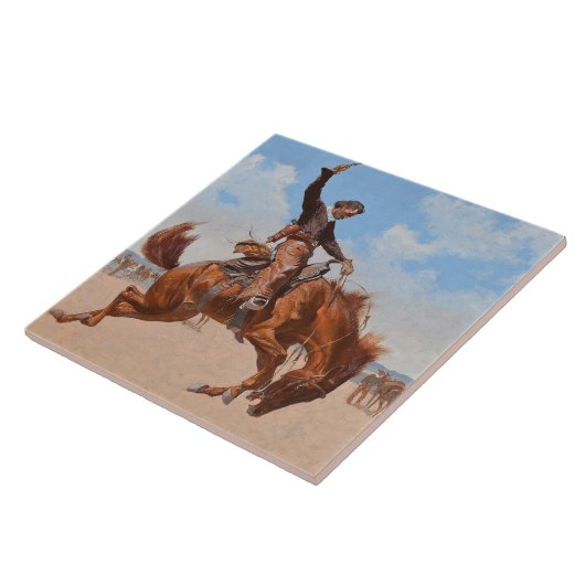 Carreau Le Bronco Buster (par Frederic Remington) (Côté)