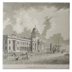 Carreau Le bureau de douane, Dublin, 1792 (gravure)
