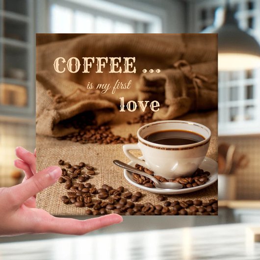 Carreau Le café est mon premier Love Kitchen Tile