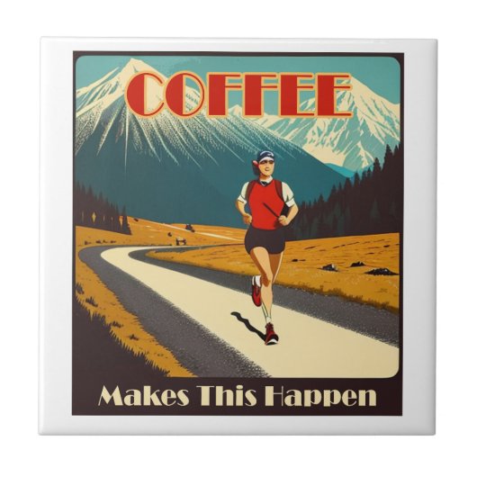 Carreau Le café fait que cela arrive en courant (Devant)