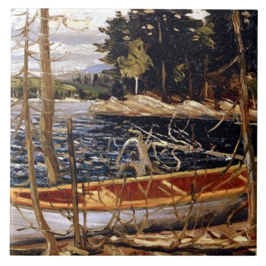 Carreau Le canoé, art par Tom Thomson (Devant)