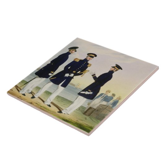 Carreau Le capitaine, le dirigeant de drapeau et le (Côté)