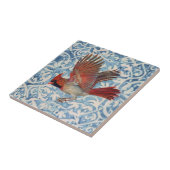 Carreau Le cardinal rouge en vol (Côté)