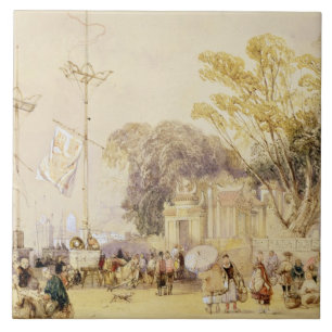 Carreau Le carré de village dans la baie de Hong Kong,