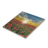 Carreau Le Champ De Pavot Rouge Au Coucher Du Soleil (Côté)