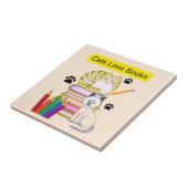 Carreau Le chat aime les livres (Côté)