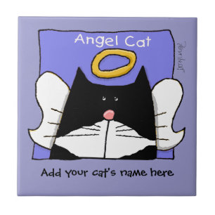 Carreau Le chat de smoking d'ange personnalisent