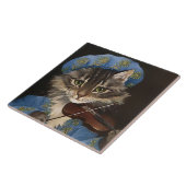 Carreau "Le chat et la brosse" par GL Barnes (Côté)