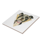 Carreau Le "chiot observe" l'aquarelle de chien de pitbull (Côté)