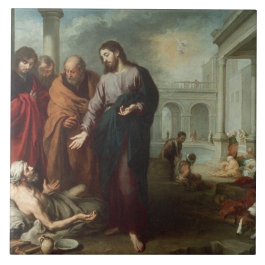 Carreau Le Christ à la piscine de Bethesda, 1667-70 (huile (Devant)
