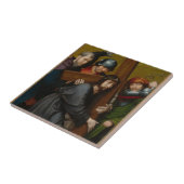 Carreau Le Christ portant la croix, avec la crucifixion (Côté)