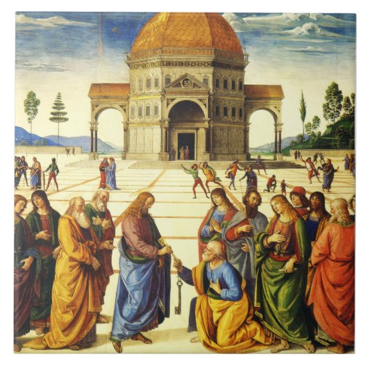 Carreau Le Christ remettant les clefs à saint Pierre (Devant)
