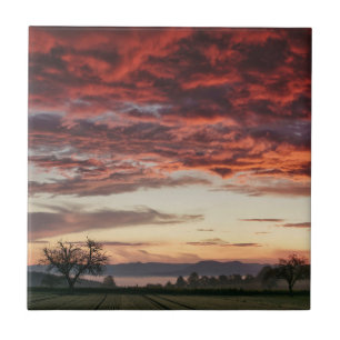 Carreau Le ciel rouge magnifique paysage
