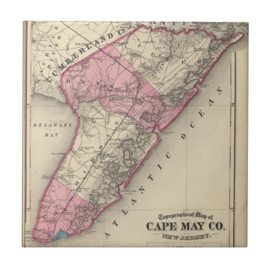 Carreau Le comté de Cape May, NJ (Devant)