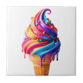 Carreau Le cône de glace classique vibrant de SlipperyJoe' (Devant)