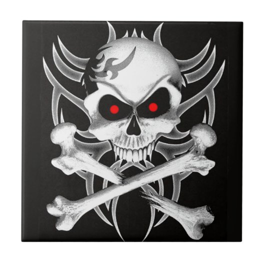 Carreau Le crâne et les os croisés de la mort (Devant)