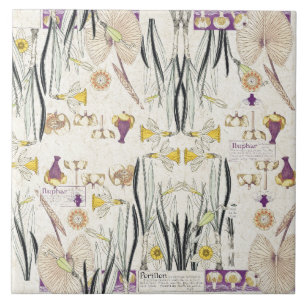 Carreau Le cru français de Nouveau d'art fleurit le