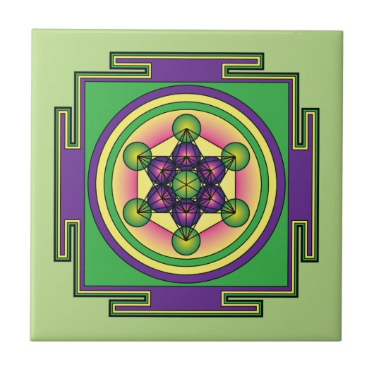 Carreau Le Cube de Metatron Mandala (Devant)