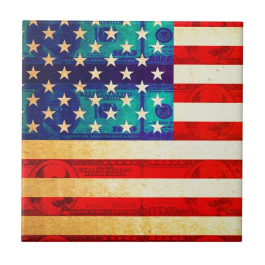 Carreau Le drapeau américain de l'argent (Devant)