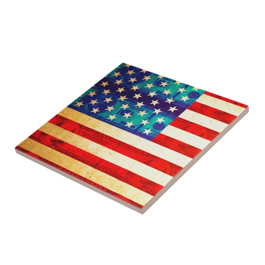 Carreau Le drapeau américain de l'argent (Côté)