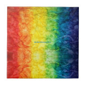 Carreau Le drapeau tie-dyé de SlipperyJoe arc-en-ciel pres (Devant)