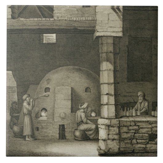 Carreau Le fabricant de bouteille en verre, des arts du (Devant)