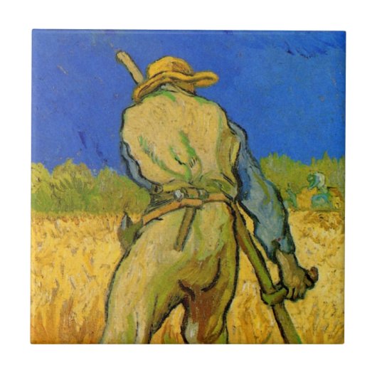 Carreau Le Faucheur (d'après Millet) par Vincent van Gogh (Devant)