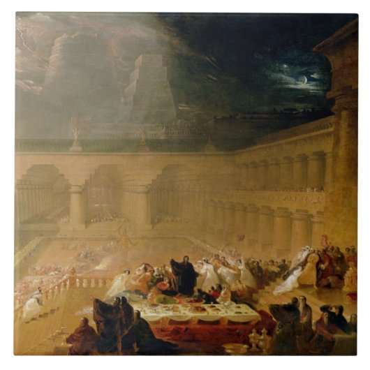 Carreau Le festin du Belshazzar (huile sur la toile) (Devant)