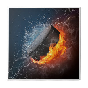 Carreau Le feu et tuile de hockey sur glace