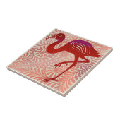 Carreau Le Flamant rose d'oiseaux de DeMorgan Ruby Luster  (Côté)