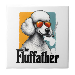 Carreau Le Fluffather Caniche Vintage Drôle de Chien Mafia