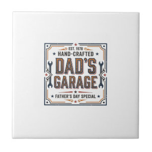 Carreau Le garage de papa fête des pères vintage