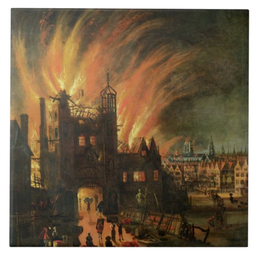 Carreau Le grand feu de Londres (septembre 1666) avec Lud (Devant)