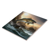 Carreau Le grand poisson saute dans les rapides (Côté)