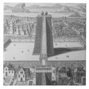 Carreau Le grand temple de Vitsliputsli à Mexico, I