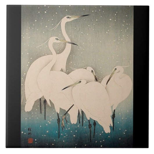 Carreau Le Japon aime les oiseaux sauvages de la neige Car (Devant)