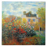 Carreau Le Jardin de Monet à Argenteuil<br><div class="desc">Le Jardin de Monet à Argenteuil est une peinture de paysage impressionniste de l'artiste français Claude Monet,  c. 1873 montrant un beau jardin avec lui et sa femme debout dans l'arrière - plan.</div>