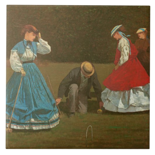 Carreau Le jeu de croquet, 1866 (huile sur la toile) (Devant)