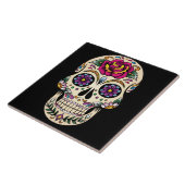 Carreau Le jour du crâne mort de sucre avec s'est levé (Côté)