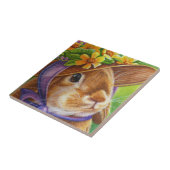 Carreau Le lapin auriculaire Brown dans l'aquarelle Bonnet (Côté)