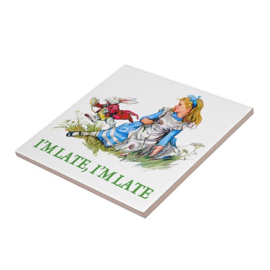 Carreau Le lapin blanc se précipite par Alice, "je suis (Côté)