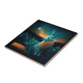 Carreau Le lapin de la prospérité au clair de lune (Côté)