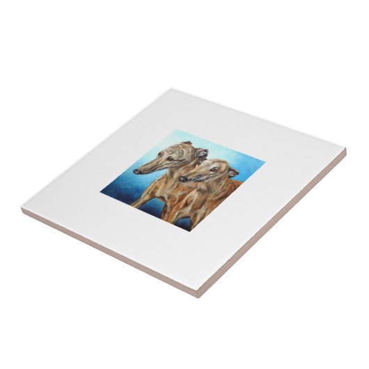 Carreau Le lévrier poursuit la tuile (Côté)