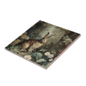 Carreau Le lièvre d'Antiquité de charme dans la forêt luxu (Côté)
