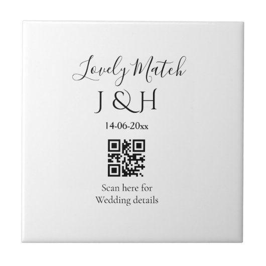 Carreau Le mariage d'ajouter le nom de couple QR code scan (Devant)