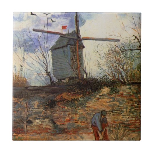 Carreau Le Moulin de la Galette par Vincent van Gogh (Devant)