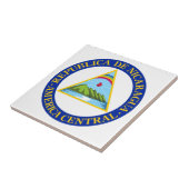Carreau Le NICARAGUA - drapeau/emblème/manteau des (Côté)